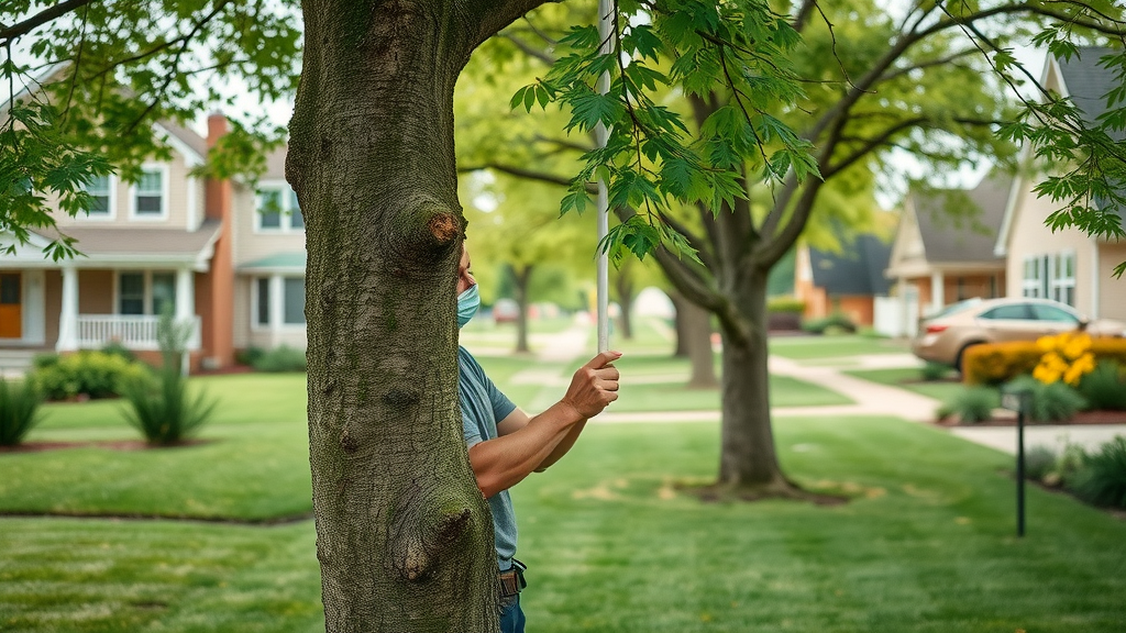 Professional tree risk assessment Kansas City in residential neighborhood by consulting arborist