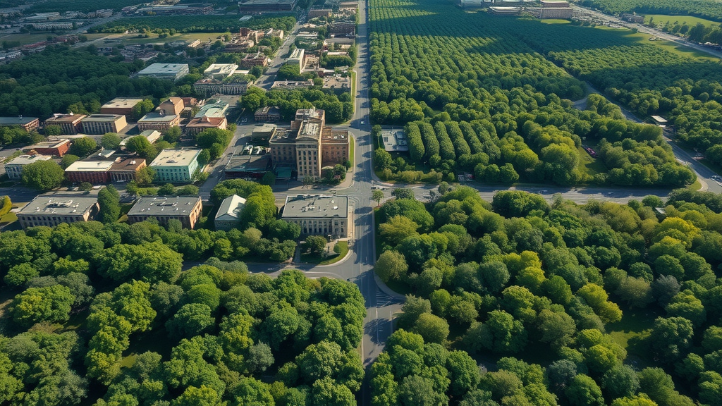 city tree canopy loss in Kansas City, showing fading green spaces and urban growth