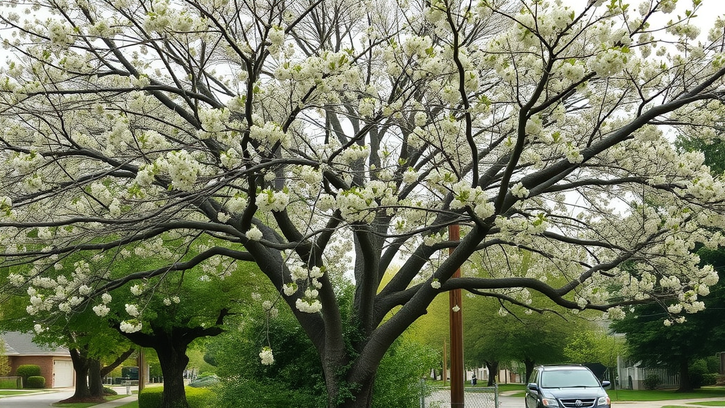 Callery pear tree invasive branches spreading over native trees tree health monitoring Missouri
