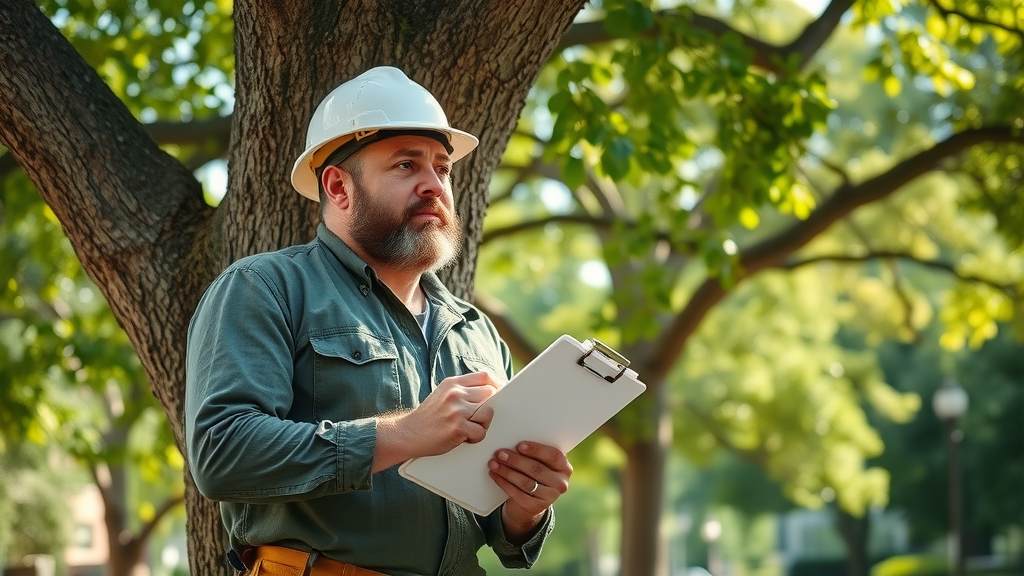 ISA certified arborist inspects oak tree Kansas City, tree disease treatment Kansas City, tree doctor, tree care