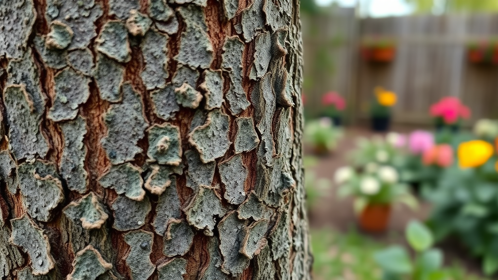 Fungal disease Kansas City: close-up of fungal growth on tree trunk in residential yard