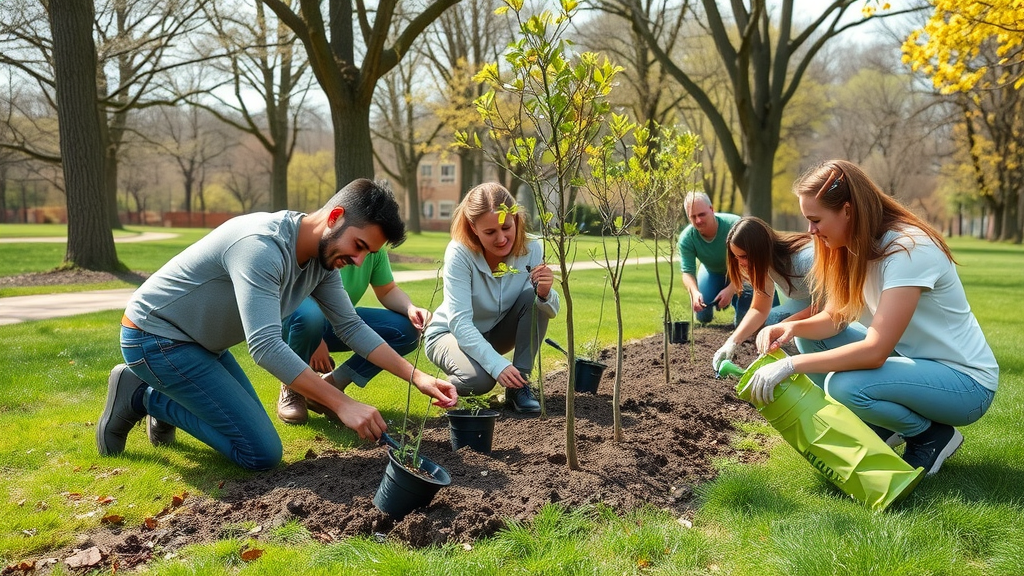 Community event volunteers arborists planting trees tree health monitoring Missouri