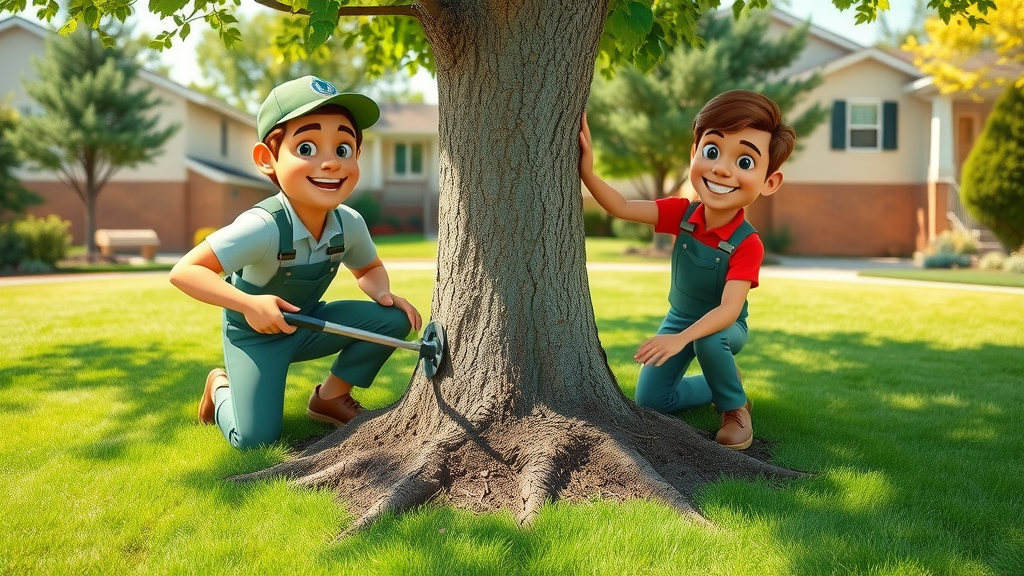 tree care team applies fertilizer Kansas City, tree health, disease management, vibrant green yard