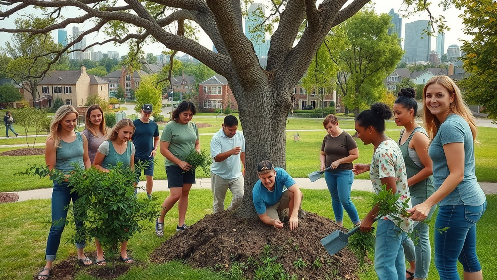 tree preservation Kansas City community caring for mature trees in a vibrant urban park