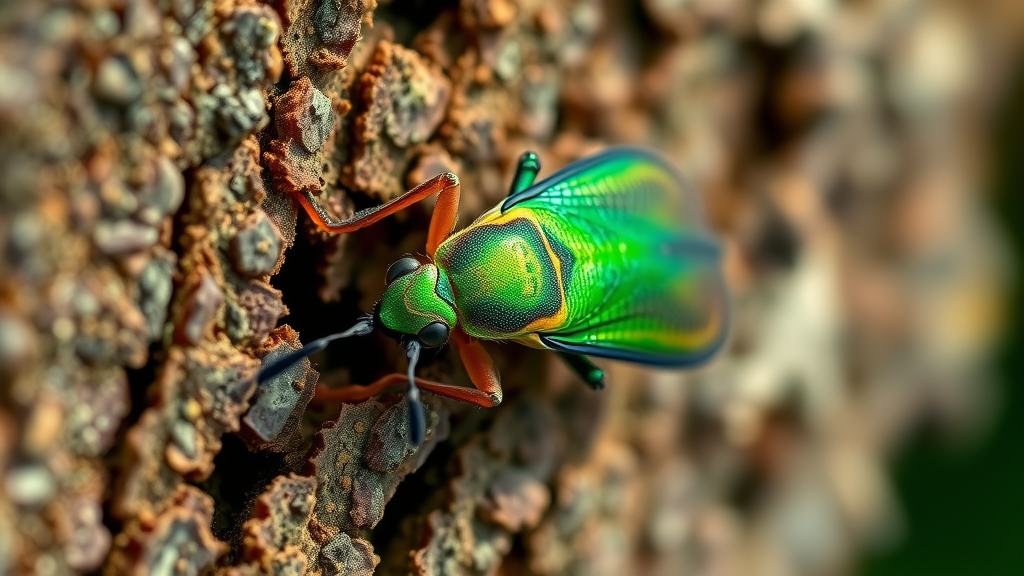 Emerald ash borer on tree bark causing damage to Kansas City ash trees.
