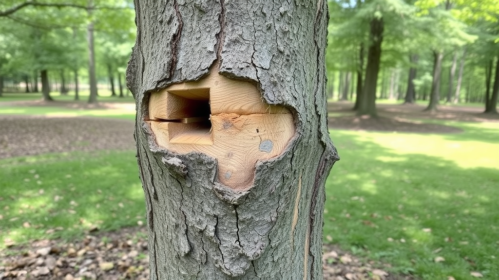 Before: Ash with borer exit holes, Leawood Park