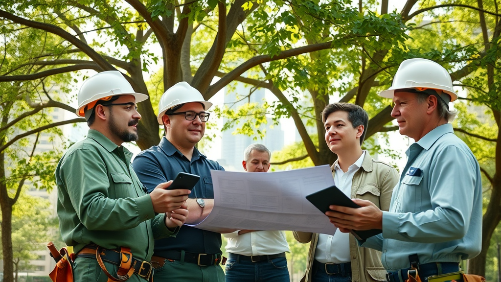ISA certified arborists (arbor masters) discussing tree health and plant health care plan in Kansas City